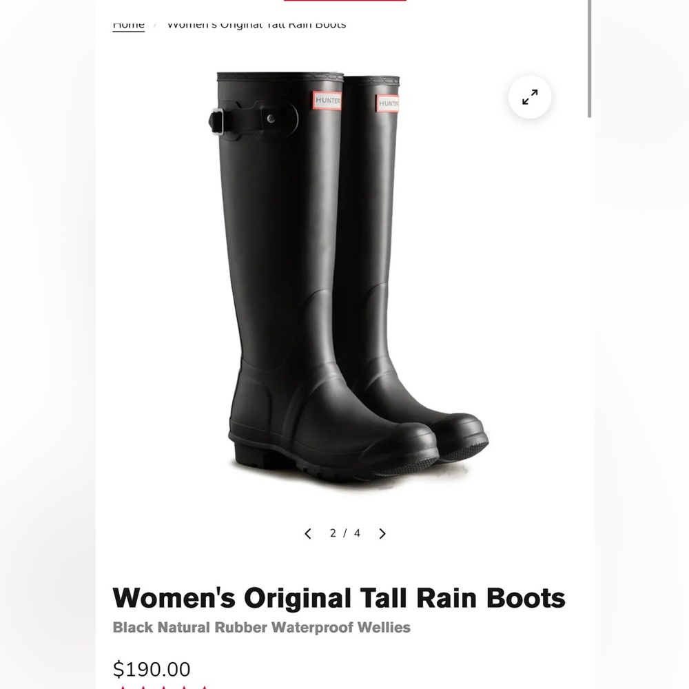 Hunter Women's Black Original Tall Boots